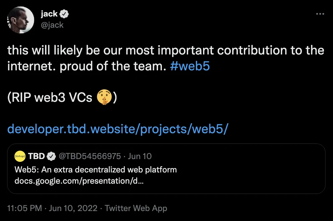 Jack’s Bitcoin-backed decentralized Web5